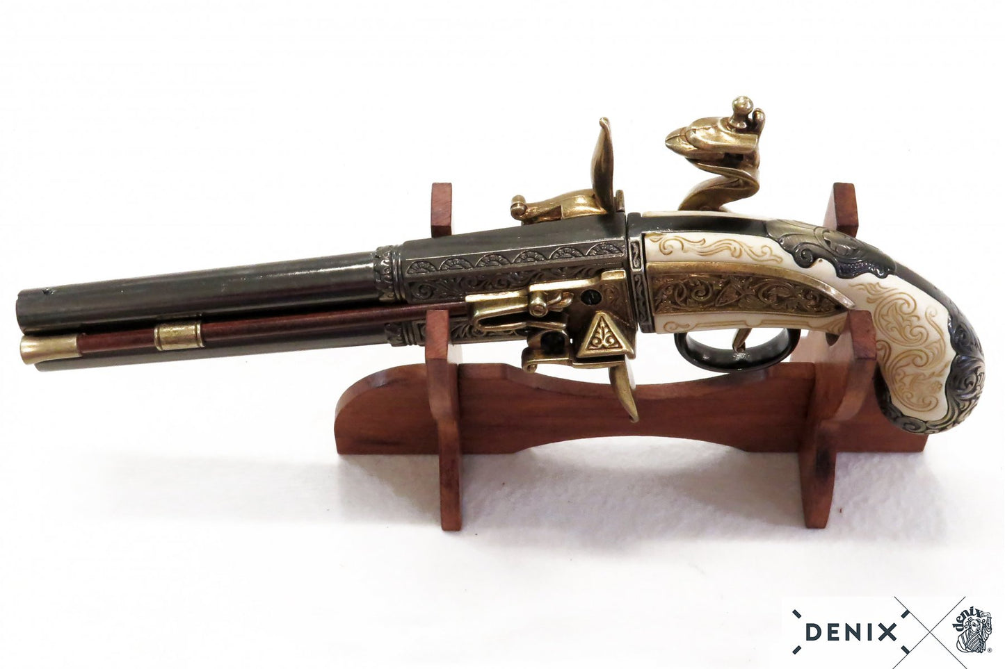 Denix Double Barrel Sea Pistol Replica, UK, 1750