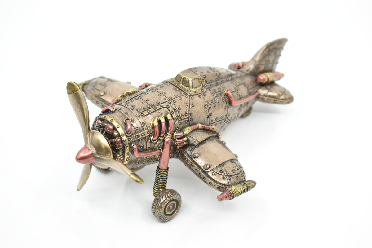 Steampunk Uçak Dekoratif Heykel | Retro Fütüristik Koleksiyon Figürü 18 cm