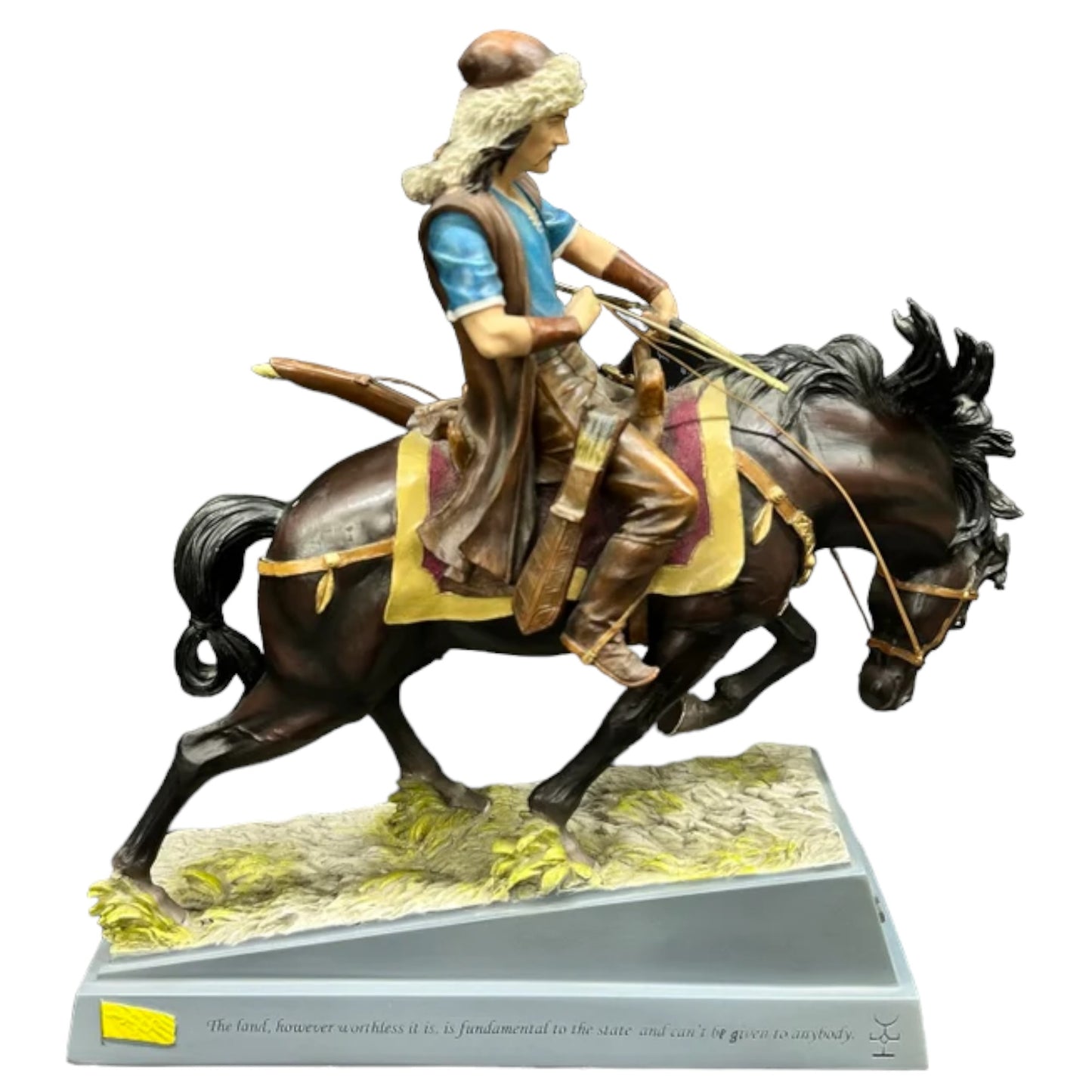 Veronese Design Mete Han Renkli Biblo – Atlı Türk Hükümdarı Dekoratif Heykel 30 cm