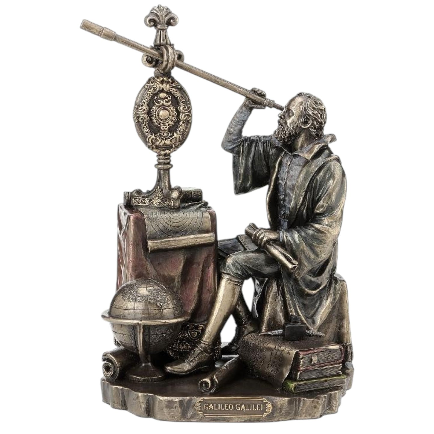 Galileo Galilei Dekoratif Biblo Astronomi ve Bilim İnsanı Heykeli 21 cm