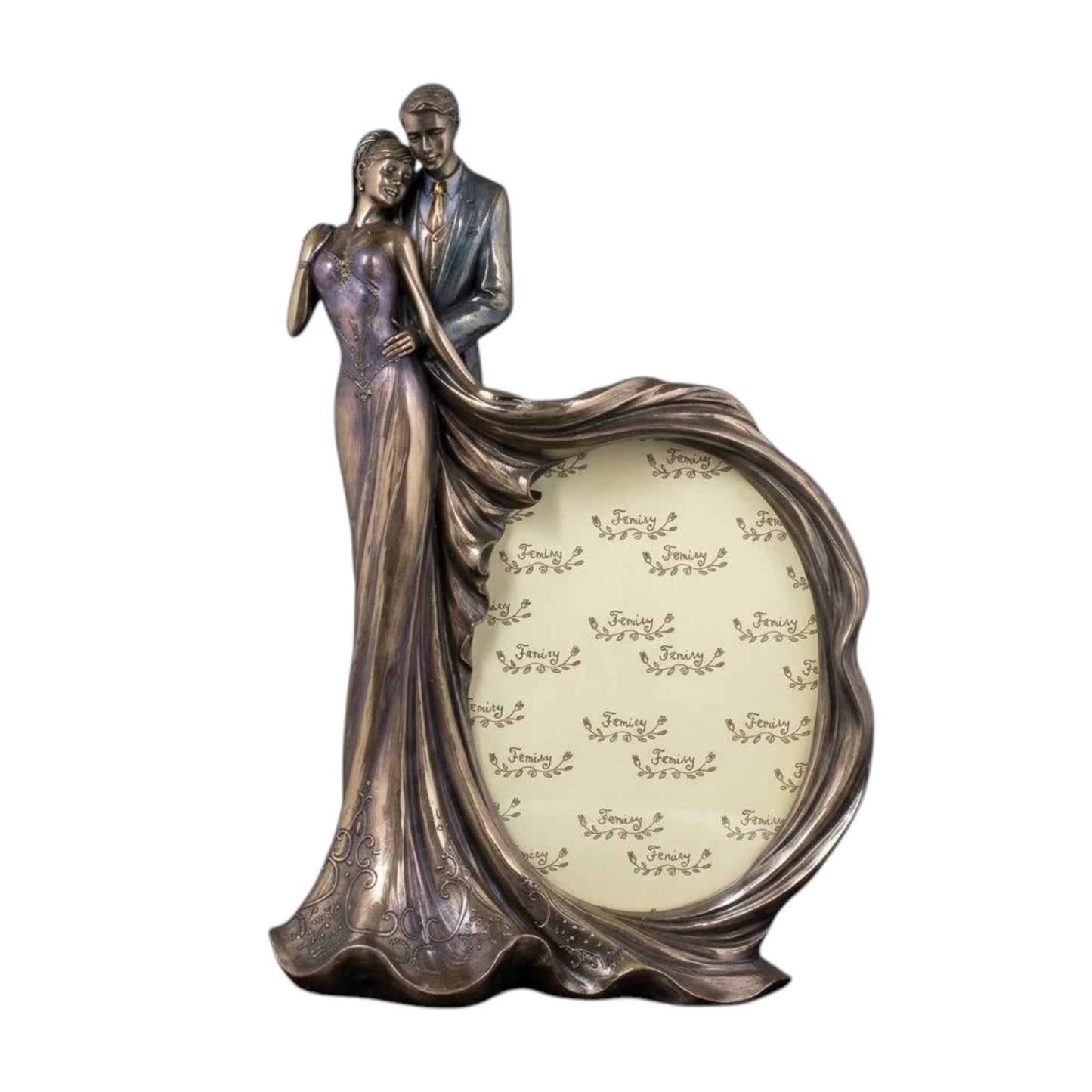 Gelin Damat Düğün Fotoğraf Çerçevesi Cold Cast Resin 31 cm