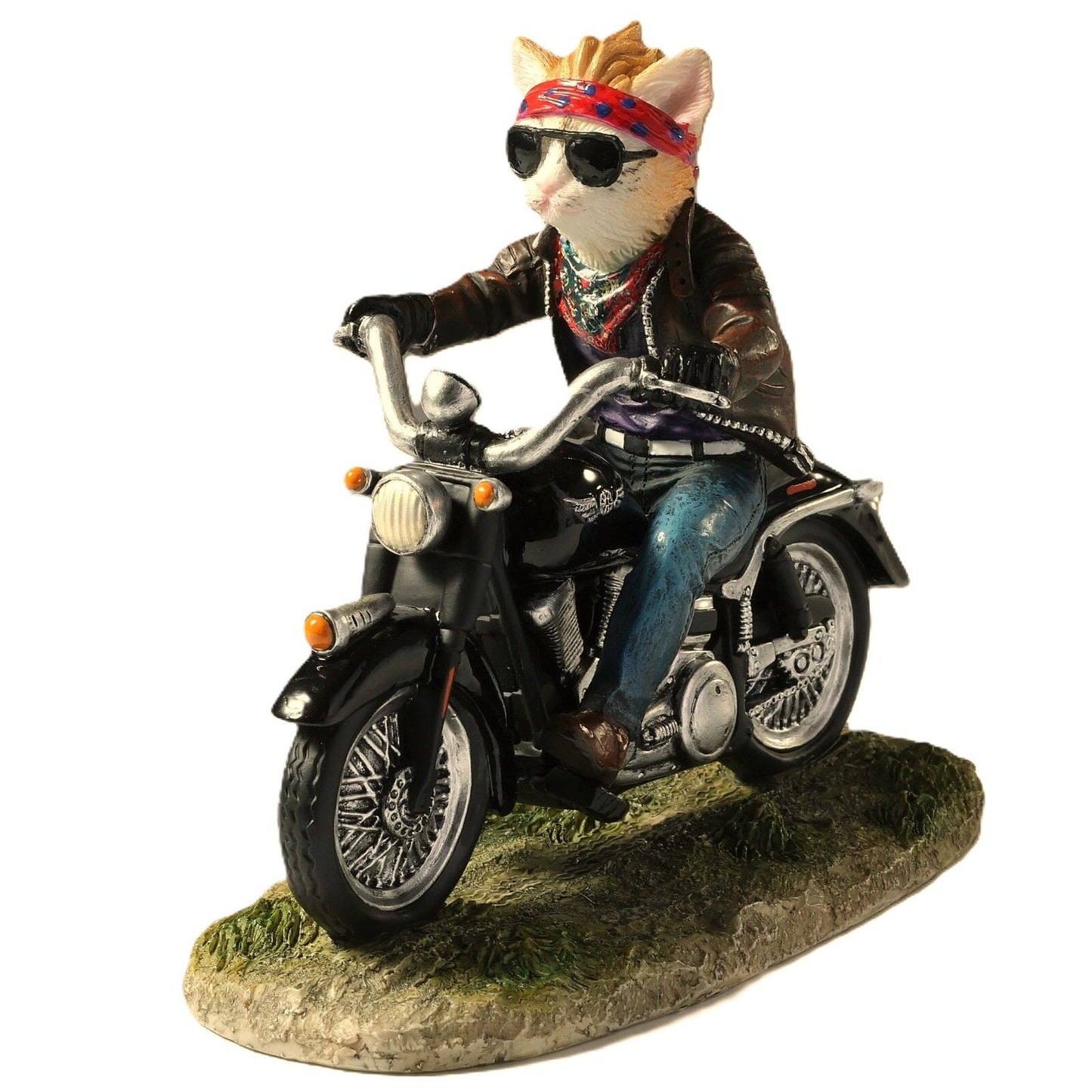 Motorsikletli Kedi Dekoratif Biblo