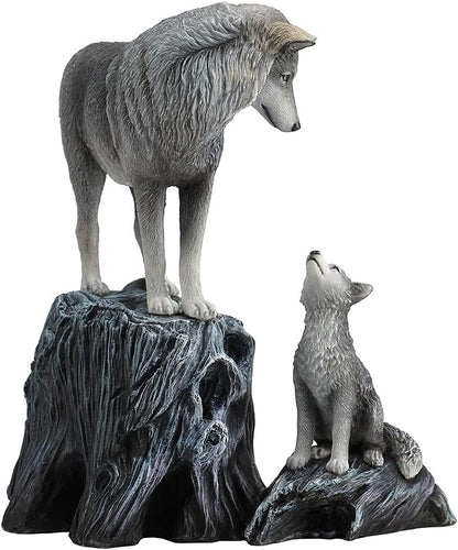 Veronese Design Wolf and Cub Decorative Figurine 24.5 cm