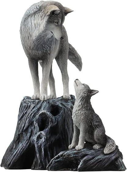 Veronese Design Wolf and Cub Decorative Figurine 24.5 cm
