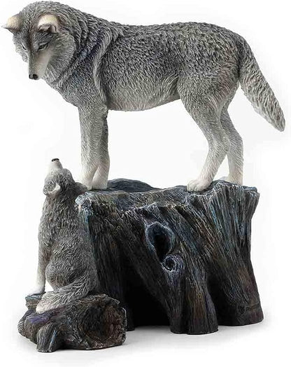 Veronese Design Wolf and Cub Decorative Figurine 24.5 cm