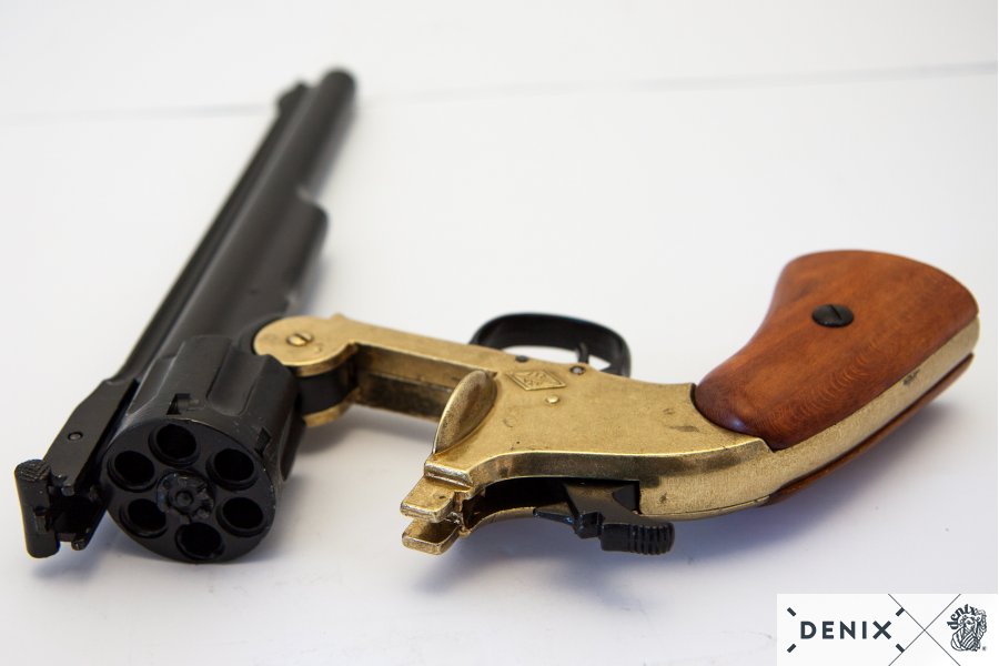Denix Smith & Wesson Schofield .45 Revolver Replica – 1875 American Wild West Decorative Pistol