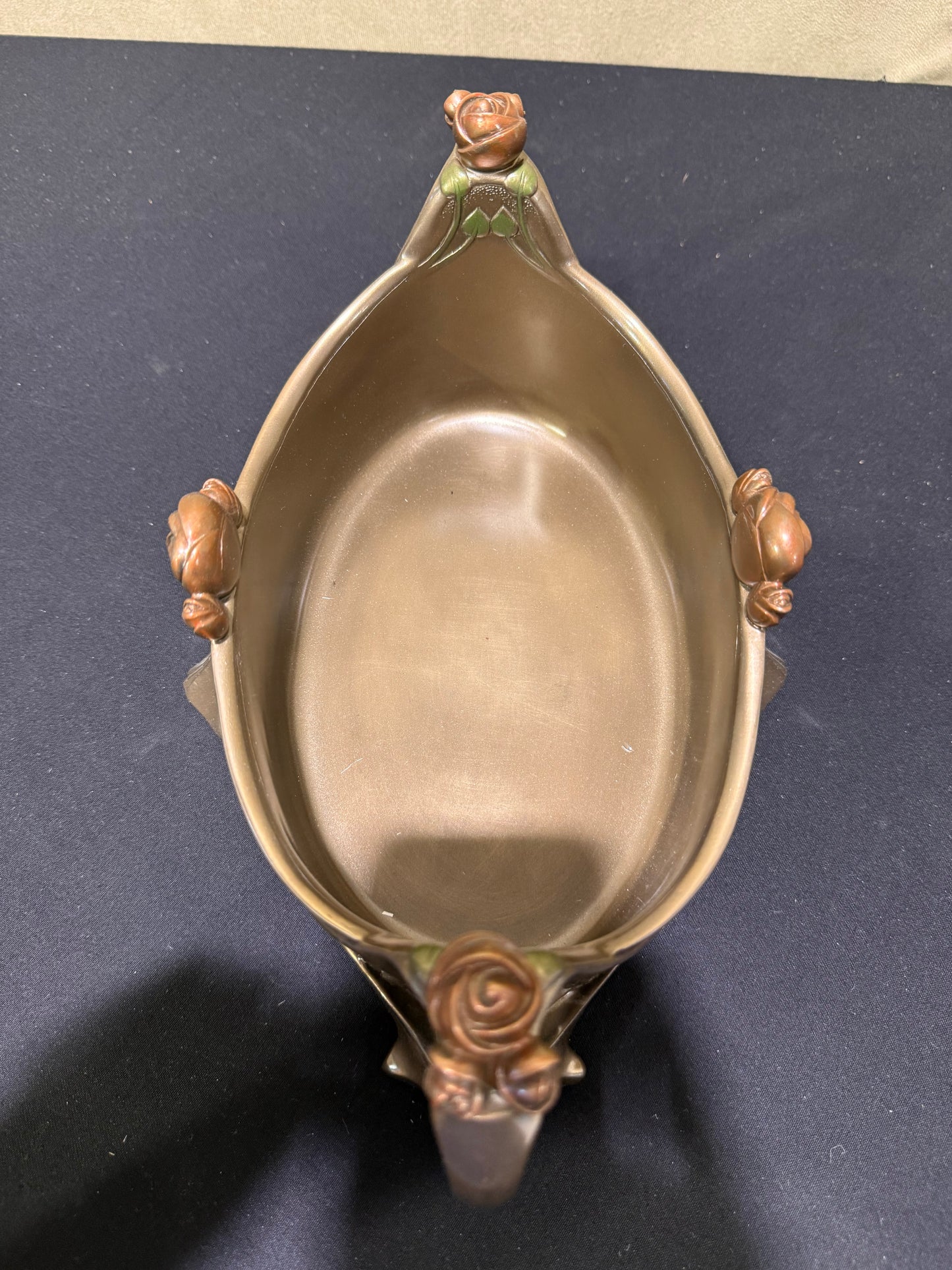 Çiçekli Dekoratif Bowl | Art Nouveau Meyvelik ve Sunum Kasesi 31,5 cm