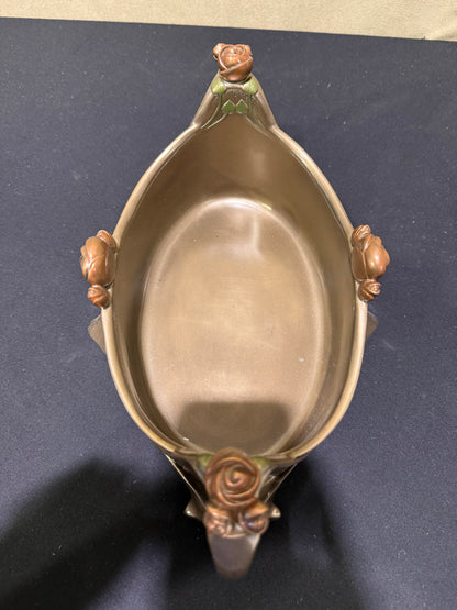 Çiçekli Dekoratif Bowl | Art Nouveau Meyvelik ve Sunum Kasesi 31,5 cm