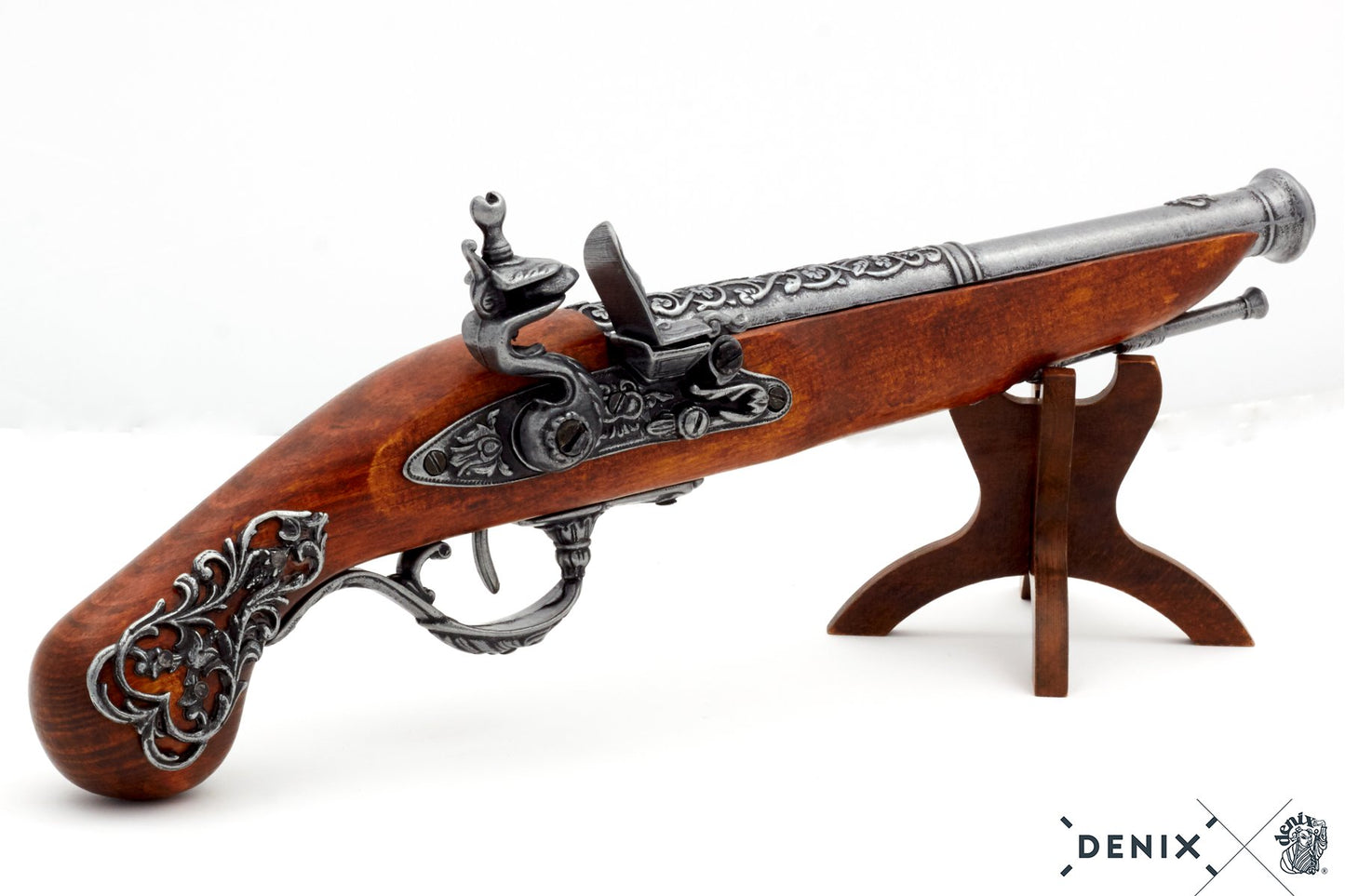Denix 18th Century English Dueling Flintlock Pistol Replica – Decorative Flintlock