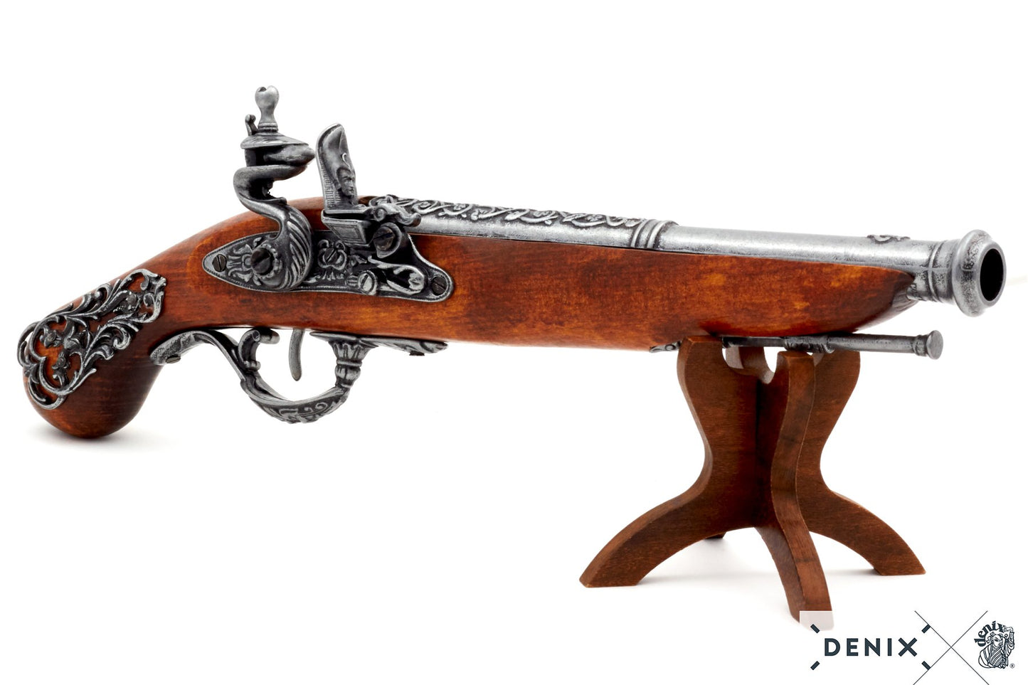 Denix 18th Century English Dueling Flintlock Pistol Replica – Decorative Flintlock