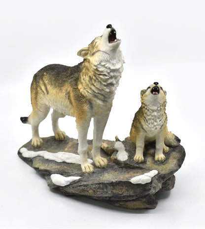 Veronese Design Wolf and Cub Decorative Figurine 27 cm