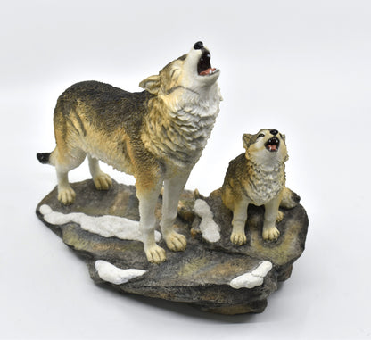 Veronese Design Wolf and Cub Decorative Figurine 27 cm