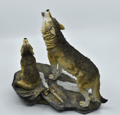Veronese Design Wolf and Cub Decorative Figurine 27 cm