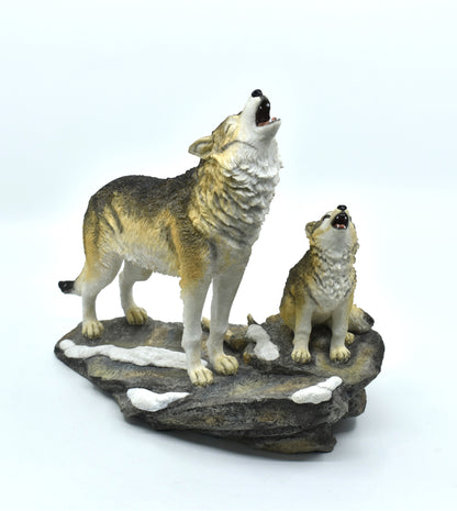 Veronese Design Wolf and Cub Decorative Figurine 27 cm