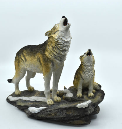 Veronese Design Wolf and Cub Decorative Figurine 27 cm