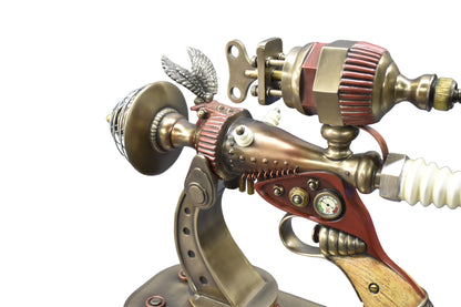 Steampunk Lazer Tabancası Dekoratif Heykel | Bilim Kurgu Koleksiyon Figürü 39 cm