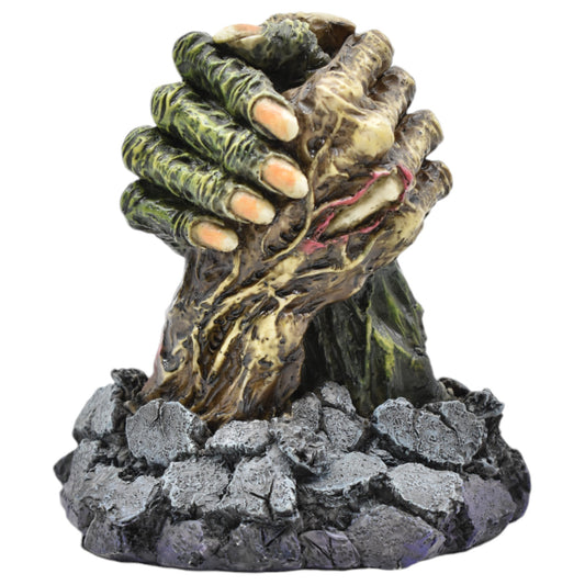 Zombie Holding Hands Decorative Figurine Cold Cast Resin Hand Painted 13 cm