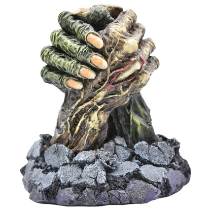 Zombi Tutuşan El Dekoratif Biblo Cold Cast Resin El Boyaması 13 cm