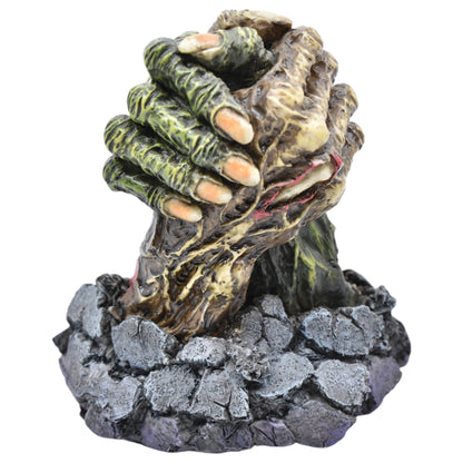 Zombi Tutuşan El Dekoratif Biblo Cold Cast Resin El Boyaması 13 cm
