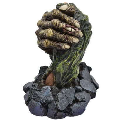 Zombi Tutuşan El Dekoratif Biblo Cold Cast Resin El Boyaması 13 cm