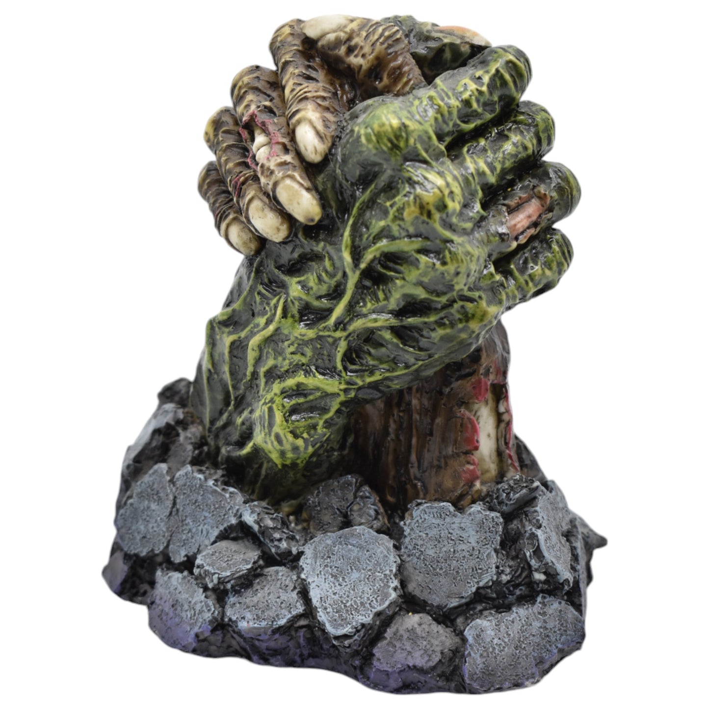 Zombi Tutuşan El Dekoratif Biblo Cold Cast Resin El Boyaması 13 cm
