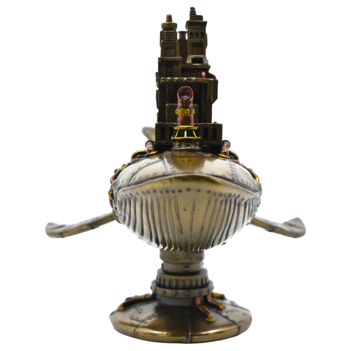 Galaktik Balina Dekoratif Heykel | Soğuk Döküm Reçine El Boyaması Steampunk Biblo 28,5 cm