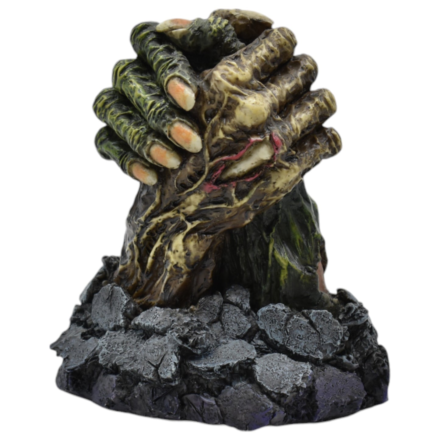 Zombi Tutuşan El Dekoratif Biblo Cold Cast Resin El Boyaması 13 cm