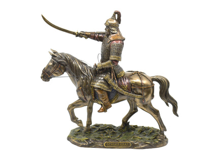 Veronese Design Cengiz Han Atlı Dekoratif Heykel 24,5 cm