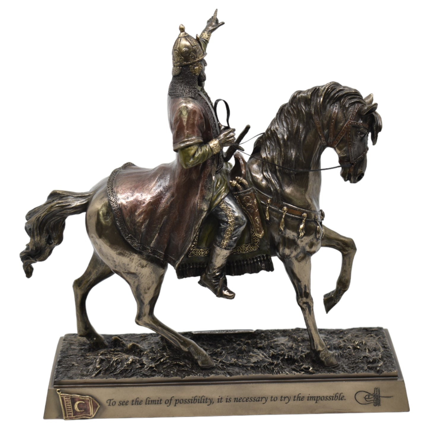 Veronese Design Fatih Sultan Mehmet Bronz Atlı Heykel 29 cm
