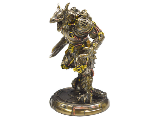 Steampunk Ejderha Golem Dekoratif Heykel | Soğuk Döküm Reçine El Boyaması 18,5 cm