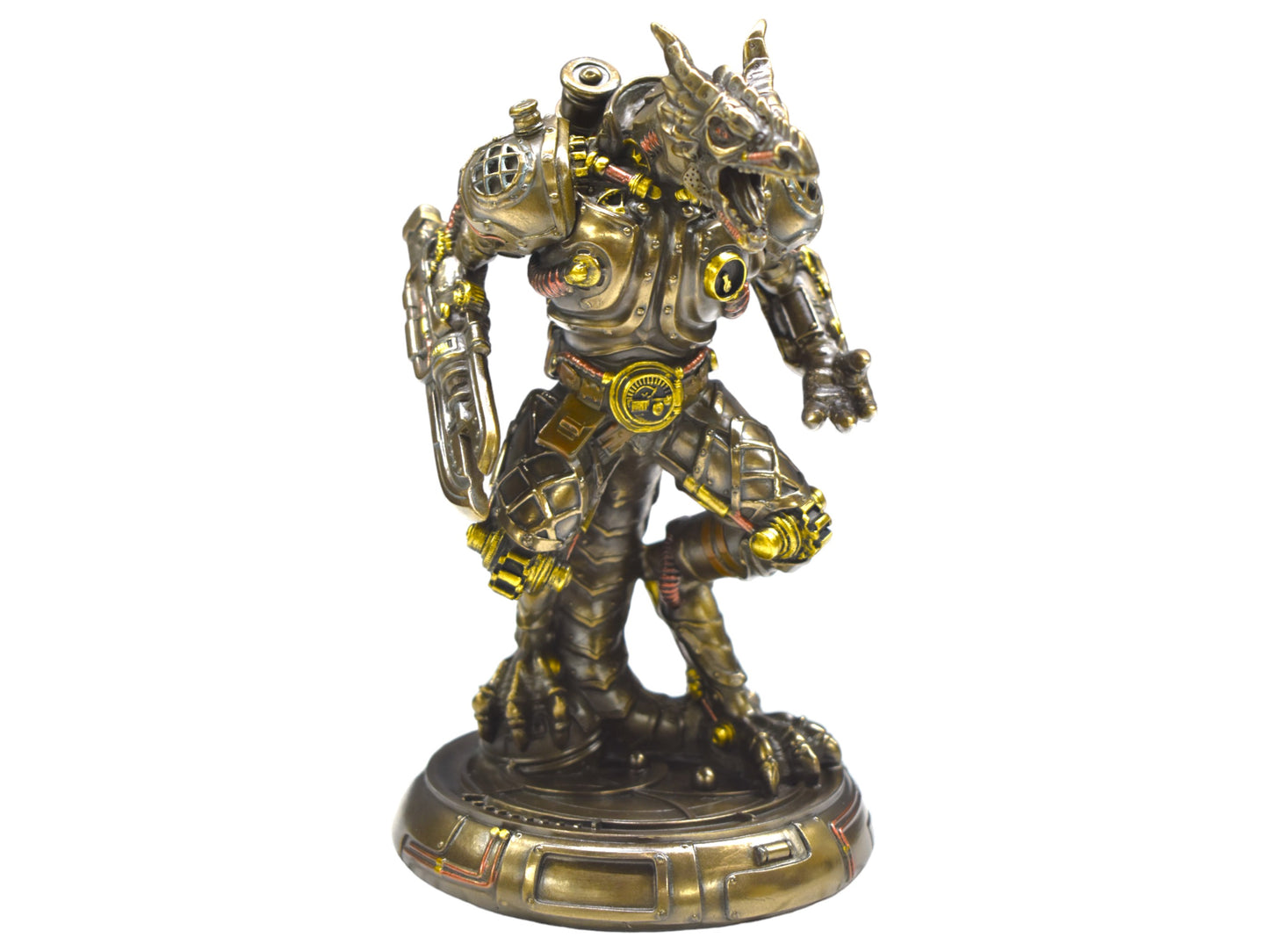 Steampunk Ejderha Golem Dekoratif Heykel | Soğuk Döküm Reçine El Boyaması 18,5 cm