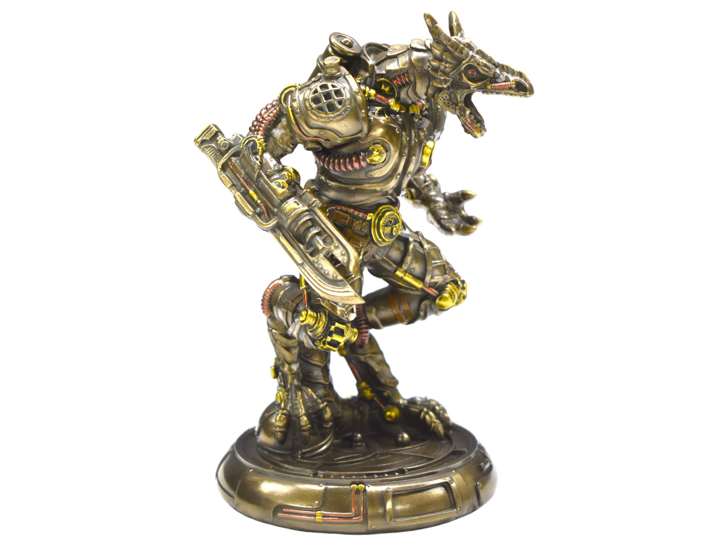 Steampunk Ejderha Golem Dekoratif Heykel | Soğuk Döküm Reçine El Boyaması 18,5 cm