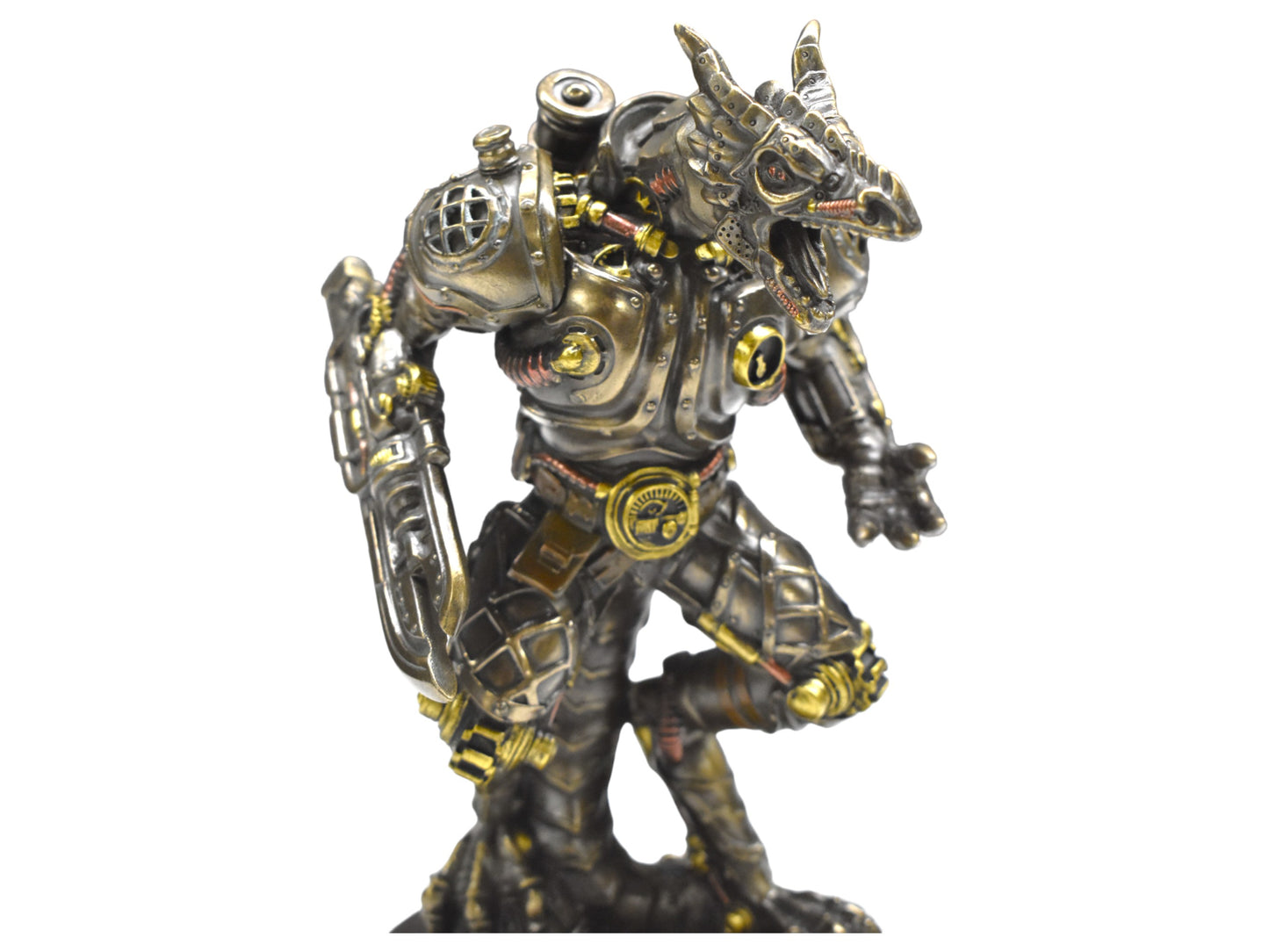 Steampunk Ejderha Golem Dekoratif Heykel | Soğuk Döküm Reçine El Boyaması 18,5 cm
