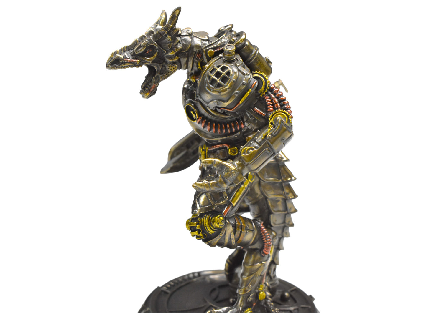 Steampunk Ejderha Golem Dekoratif Heykel | Soğuk Döküm Reçine El Boyaması 18,5 cm