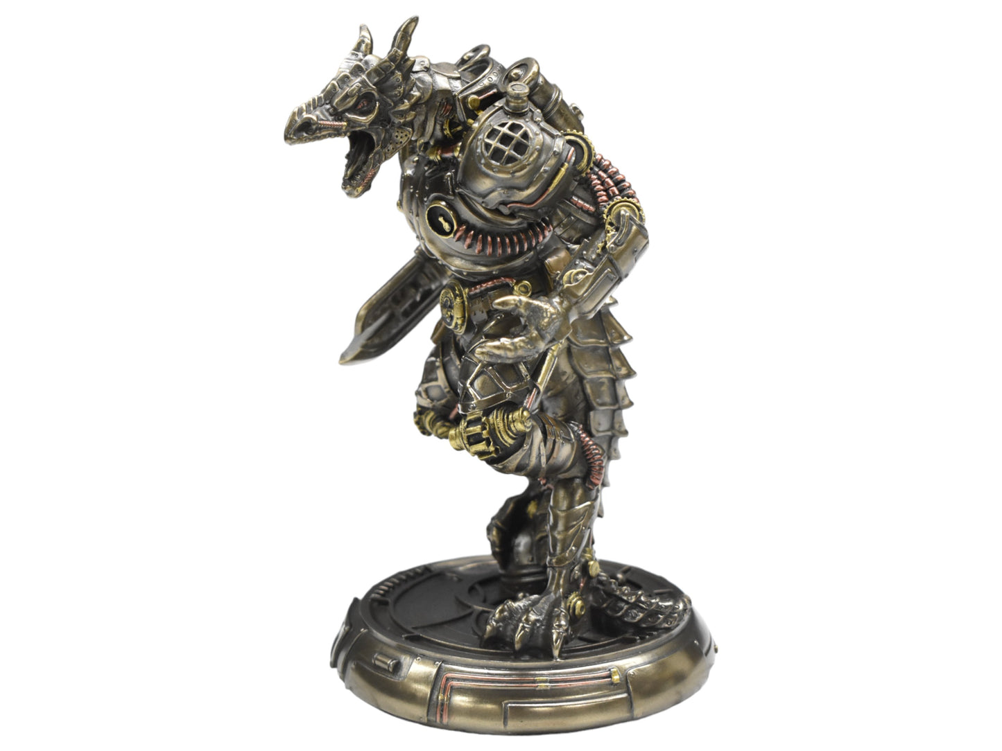 Steampunk Ejderha Golem Dekoratif Heykel | Soğuk Döküm Reçine El Boyaması 18,5 cm