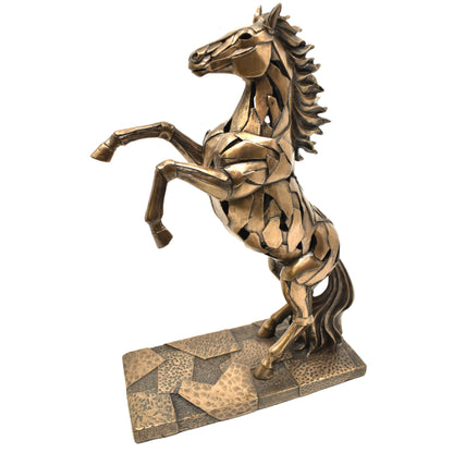 Veronese Design Light-Up Horse Figurine Bronze-Look Decorative Statue 28.5 cm