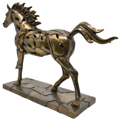 Veronese Design Illuminated Horse Figurine Bronze Look Decorative Sculpture 30.5 cm