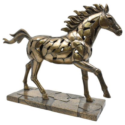 Veronese Design Illuminated Horse Figurine Bronze Look Decorative Sculpture 30.5 cm