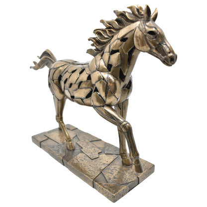 Veronese Design Illuminated Horse Figurine Bronze Look Decorative Sculpture 30.5 cm