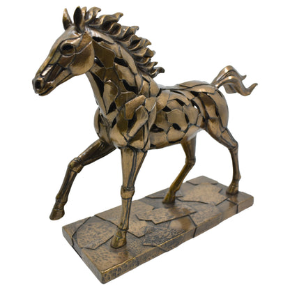 Veronese Design Illuminated Horse Figurine Bronze Look Decorative Sculpture 30.5 cm
