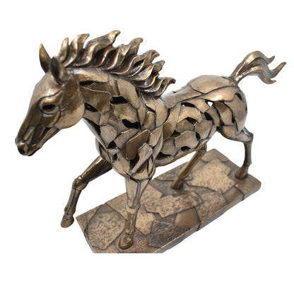 Veronese Design Illuminated Horse Figurine Bronze Look Decorative Sculpture 30.5 cm