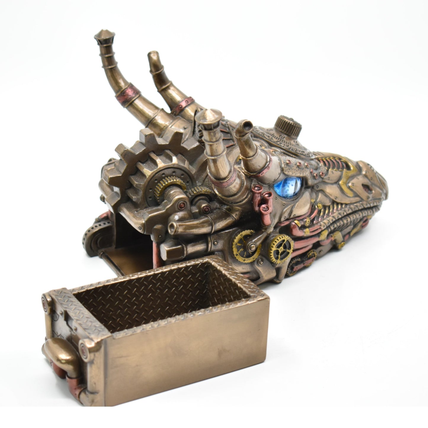 Steampunk Ejderha Kutu | Mekanik Ejderha Dekoratif Saklama Kutusu 23,3 cm