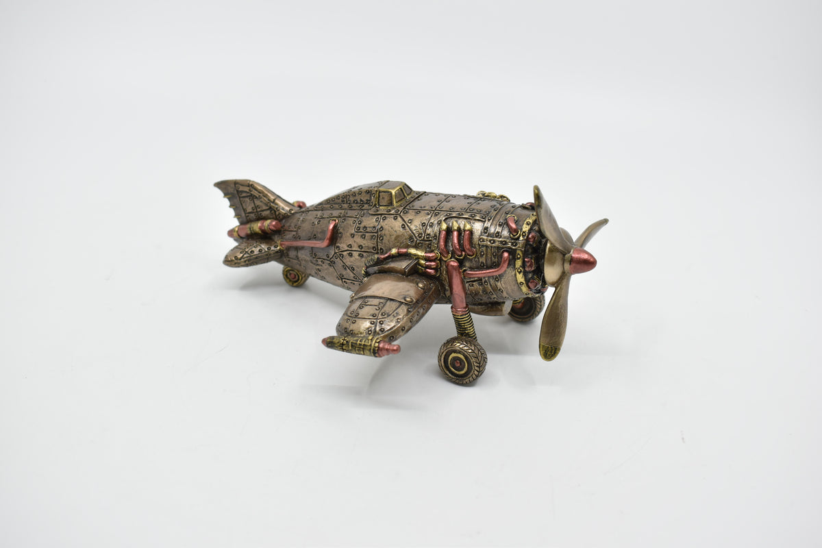 Steampunk Uçak Dekoratif Heykel | Retro Fütüristik Koleksiyon Figürü 18 cm