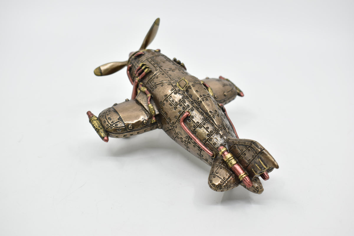 Steampunk Uçak Dekoratif Heykel | Retro Fütüristik Koleksiyon Figürü 18 cm