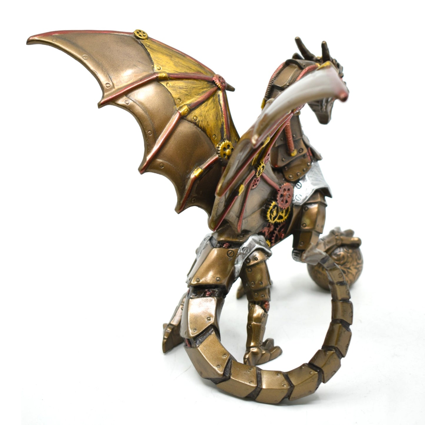 Steampunk Ejderha Dekoratif Heykel | Mekanik Ejderha Koleksiyon Figürü 19,5 cm