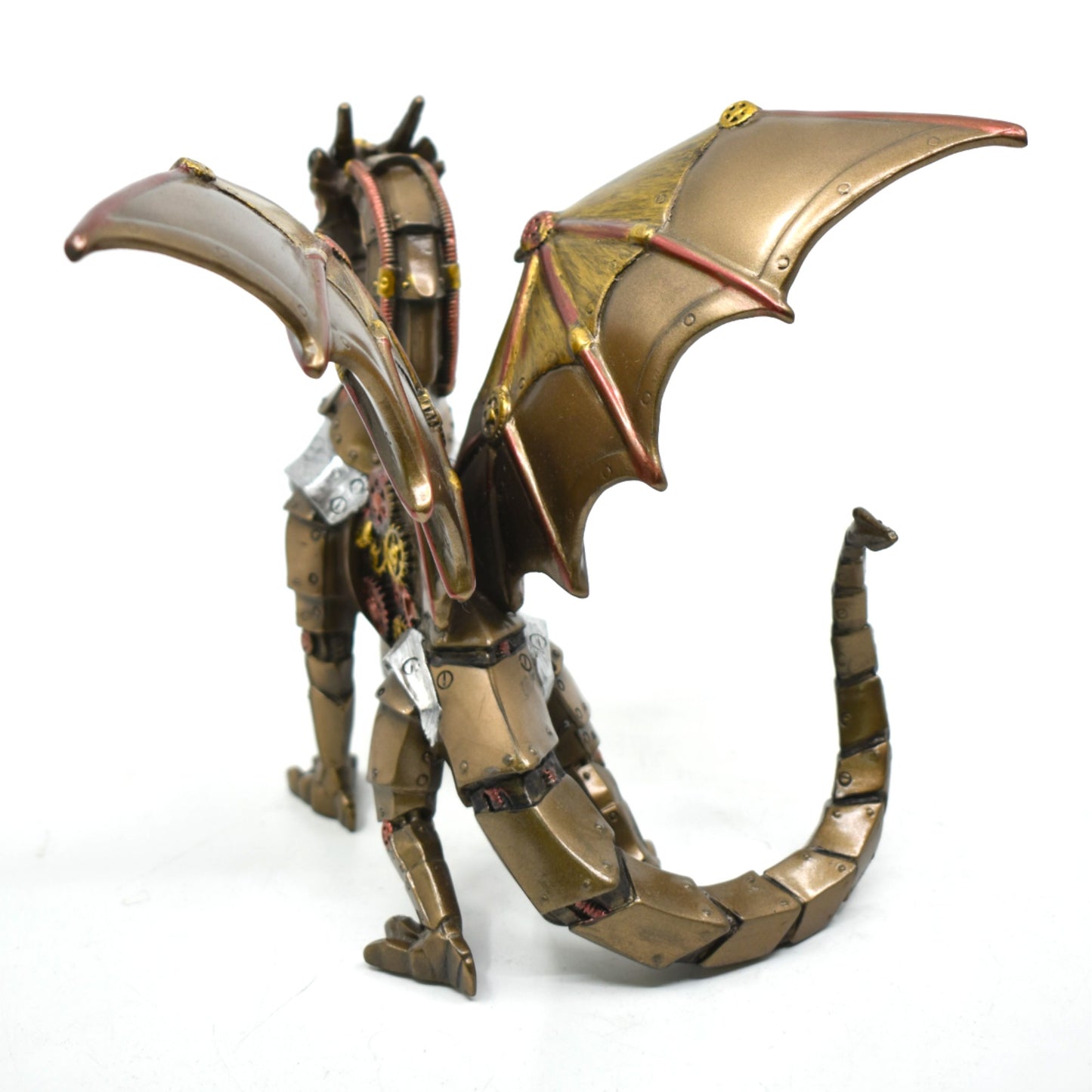 Steampunk Ejderha Dekoratif Heykel | Mekanik Ejderha Koleksiyon Figürü 19,5 cm