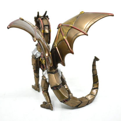Steampunk Ejderha Dekoratif Heykel | Mekanik Ejderha Koleksiyon Figürü 19,5 cm