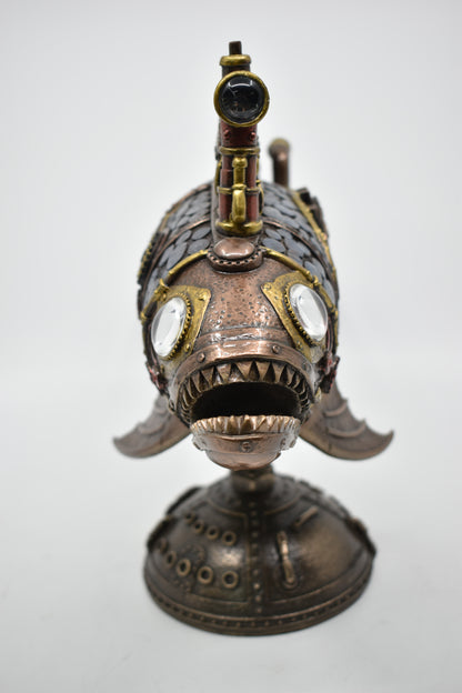 Steampunk Balık Dekoratif Heykel | Mekanik Denizcilik Koleksiyon Figürü 31 cm