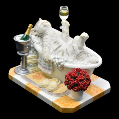 Veronese Design Cat Enjoying a Bath Decorative Figurine 14.5 cm