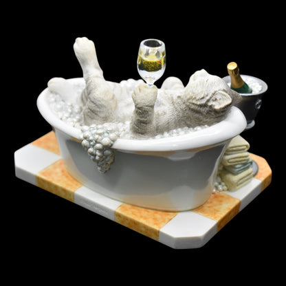 Veronese Design Cat Enjoying a Bath Decorative Figurine 14.5 cm